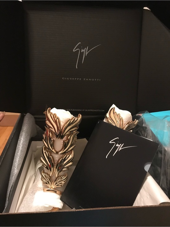 Giuseppe Zanotti Shoes - Giuseppe Zanotti Metallic Gold Leaf Heels